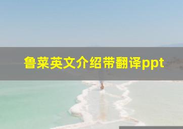 鲁菜英文介绍带翻译ppt