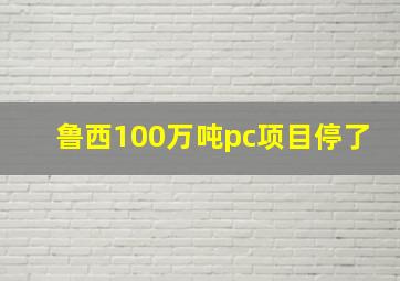 鲁西100万吨pc项目停了