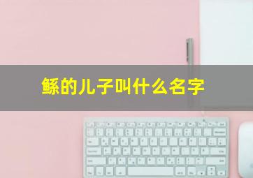 鲧的儿子叫什么名字