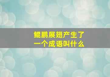 鲲鹏展翅产生了一个成语叫什么