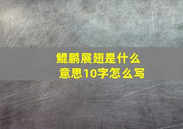 鲲鹏展翅是什么意思10字怎么写