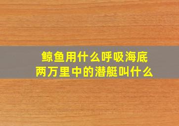 鲸鱼用什么呼吸海底两万里中的潜艇叫什么