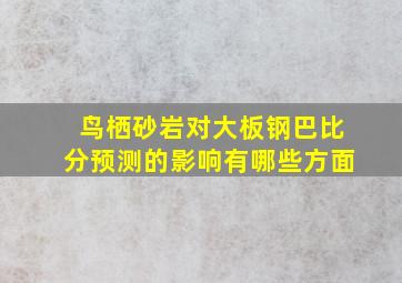 鸟栖砂岩对大板钢巴比分预测的影响有哪些方面