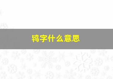 鸨字什么意思