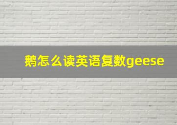 鹅怎么读英语复数geese