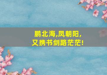 鹏北海,凤朝阳,又携书剑路茫茫!