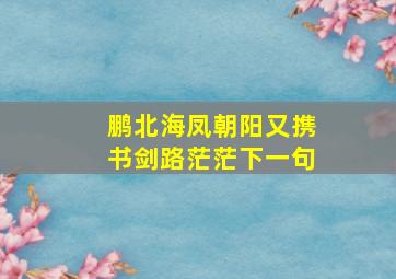 鹏北海凤朝阳又携书剑路茫茫下一句