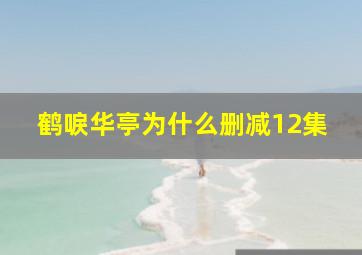 鹤唳华亭为什么删减12集