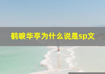 鹤唳华亭为什么说是sp文