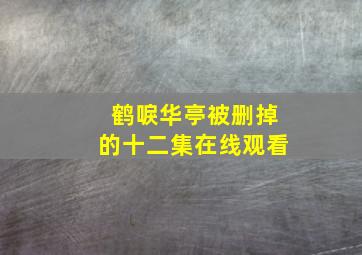 鹤唳华亭被删掉的十二集在线观看