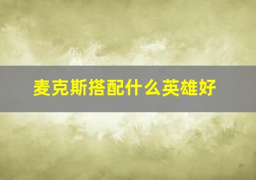 麦克斯搭配什么英雄好