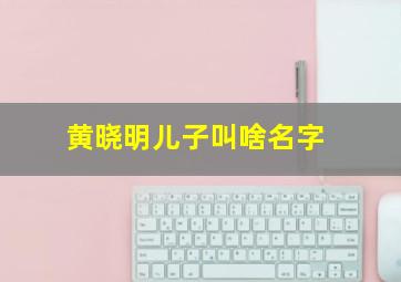 黄晓明儿子叫啥名字