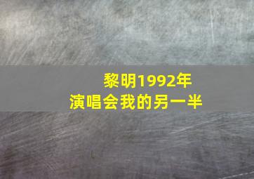 黎明1992年演唱会我的另一半