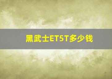 黑武士ET5T多少钱