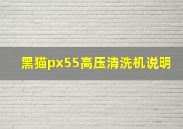 黑猫px55高压清洗机说明