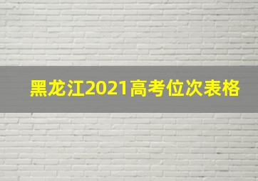 黑龙江2021高考位次表格