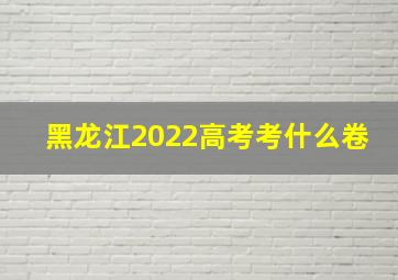 黑龙江2022高考考什么卷