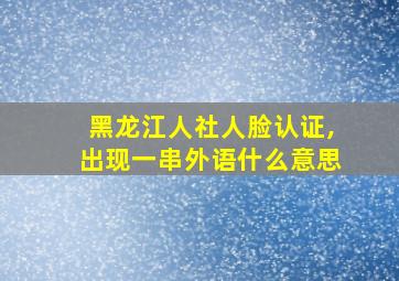 黑龙江人社人脸认证,出现一串外语什么意思