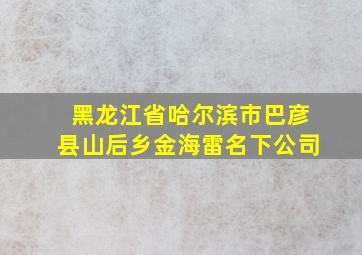 黑龙江省哈尔滨市巴彦县山后乡金海雷名下公司