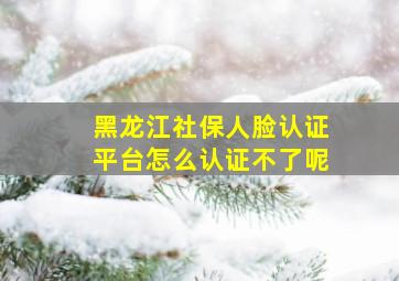 黑龙江社保人脸认证平台怎么认证不了呢