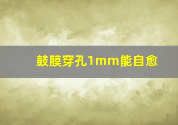 鼓膜穿孔1mm能自愈