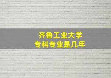 齐鲁工业大学专科专业是几年