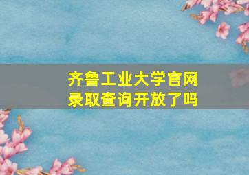 齐鲁工业大学官网录取查询开放了吗