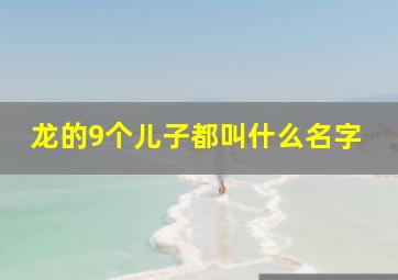 龙的9个儿子都叫什么名字