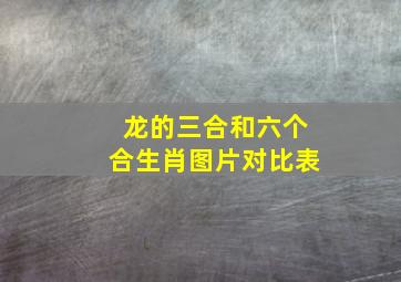 龙的三合和六个合生肖图片对比表