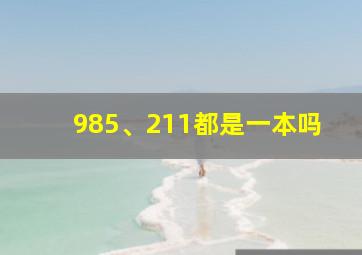 985、211都是一本吗