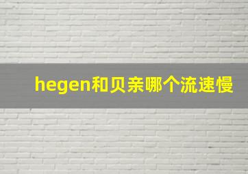 hegen和贝亲哪个流速慢