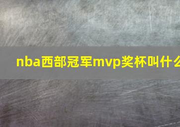 nba西部冠军mvp奖杯叫什么