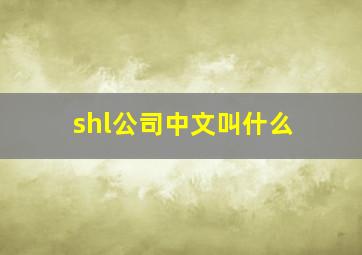 shl公司中文叫什么