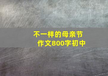 不一样的母亲节作文800字初中