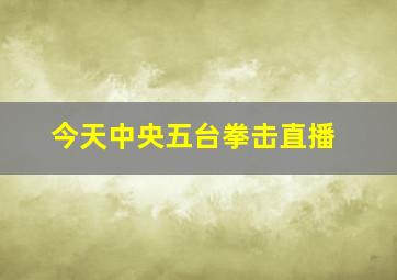 今天中央五台拳击直播