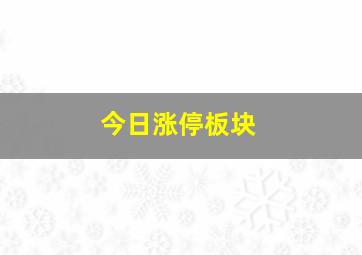 今日涨停板块