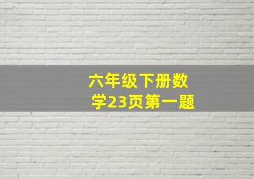 六年级下册数学23页第一题