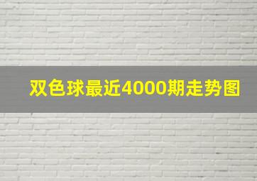 双色球最近4000期走势图