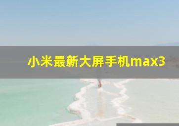 小米最新大屏手机max3