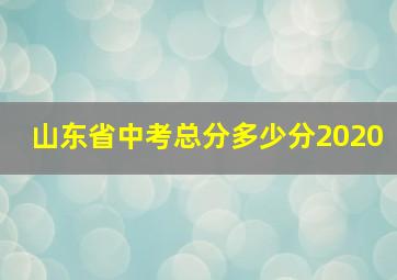 山东省中考总分多少分2020