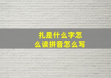 扎是什么字怎么读拼音怎么写