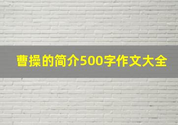 曹操的简介500字作文大全