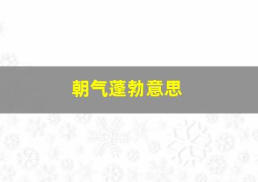 朝气蓬勃意思