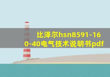 比泽尔hsn8591-160-40电气技术说明书pdf