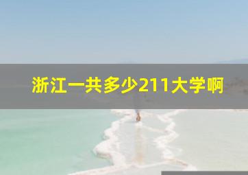 浙江一共多少211大学啊