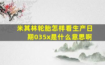 米其林轮胎怎样看生产日期035x是什么意思啊