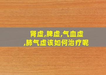 肾虚,脾虚,气血虚,肺气虚该如何治疗呢