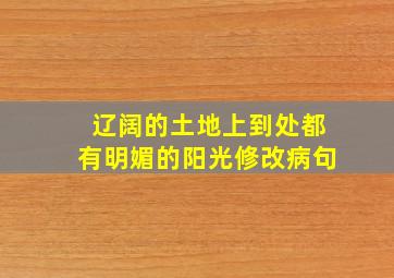 辽阔的土地上到处都有明媚的阳光修改病句